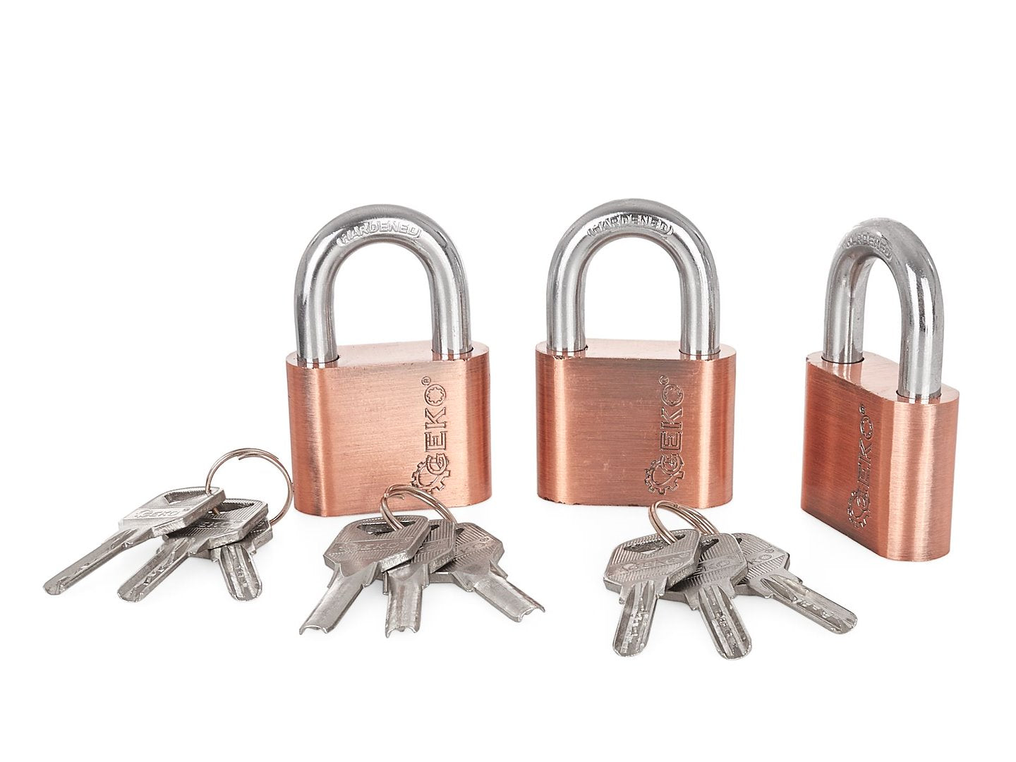 Set of nickel-plated padlocks, 50 mm, 3 pcs (one-key system)