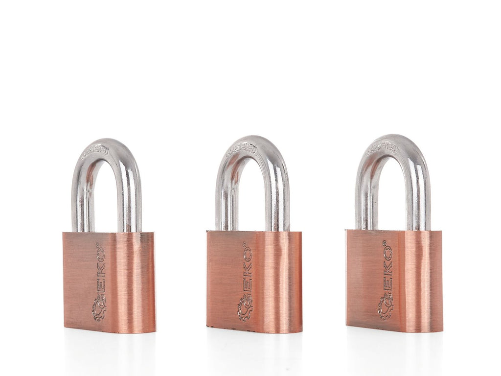 Set of nickel-plated padlocks, 50 mm, 3 pcs (one-key system)