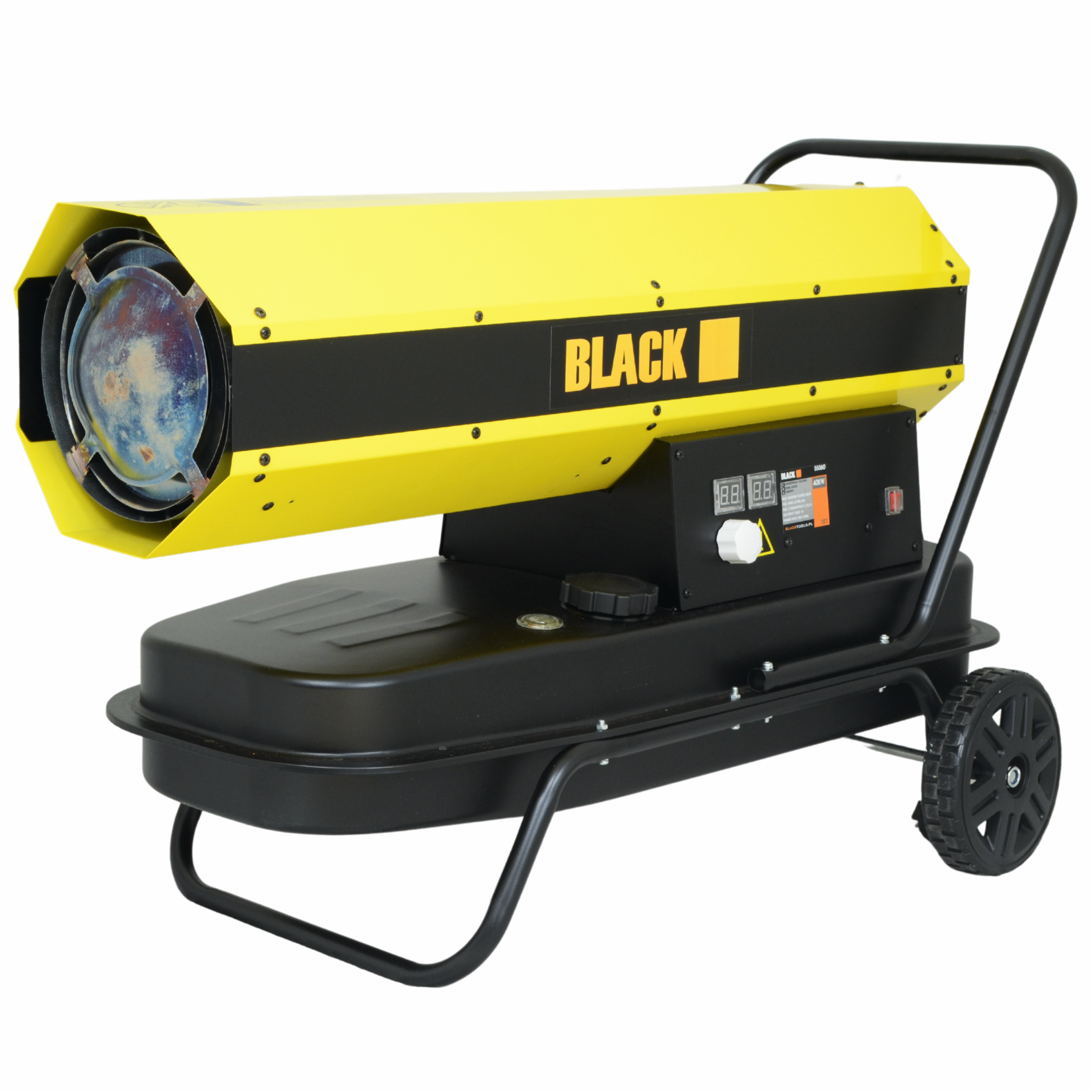 25KW Diesel Oil Heater with Blower, Thermostat, LCD, 18L, Black