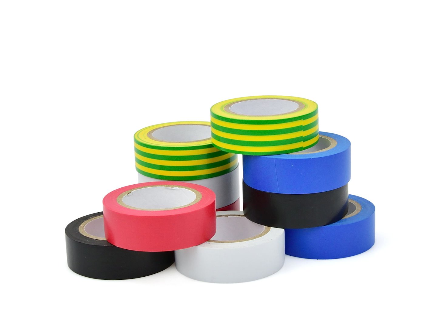 Set of insulating tapes 19 mm x 0.13 mm x 5 m – 10 pcs (5 colors)