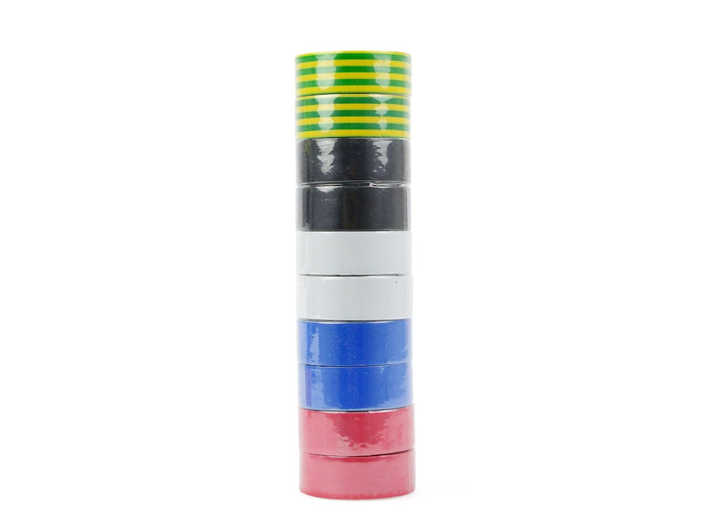 Set of insulating tapes 19 mm x 0.13 mm x 5 m – 10 pcs (5 colors)