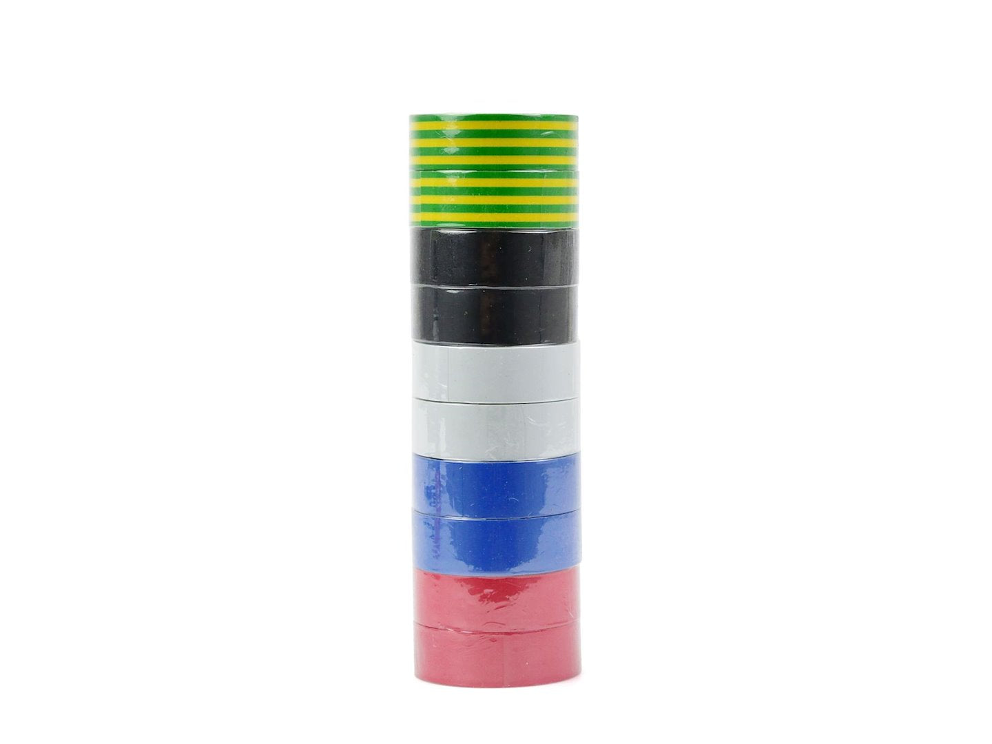 Set of insulating tapes 19 mm x 0.13 mm x 10 m – 10 pcs (5 colors)