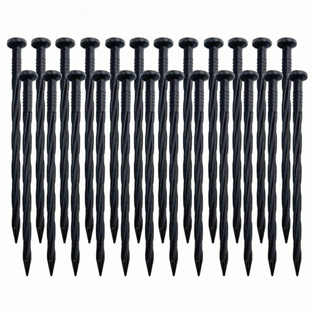Garden Lawn Edging Set 60mm x 50mm x 10m with 30 Black Anchors