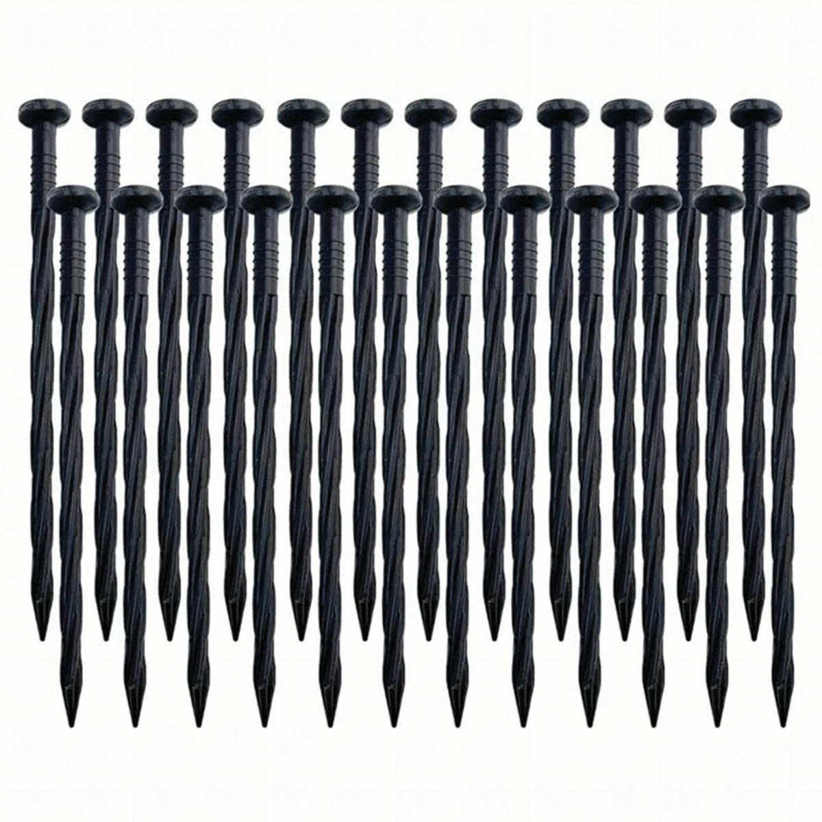 Garden Lawn Edging Set 60mm x 50mm x 10m with 30 Black Anchors