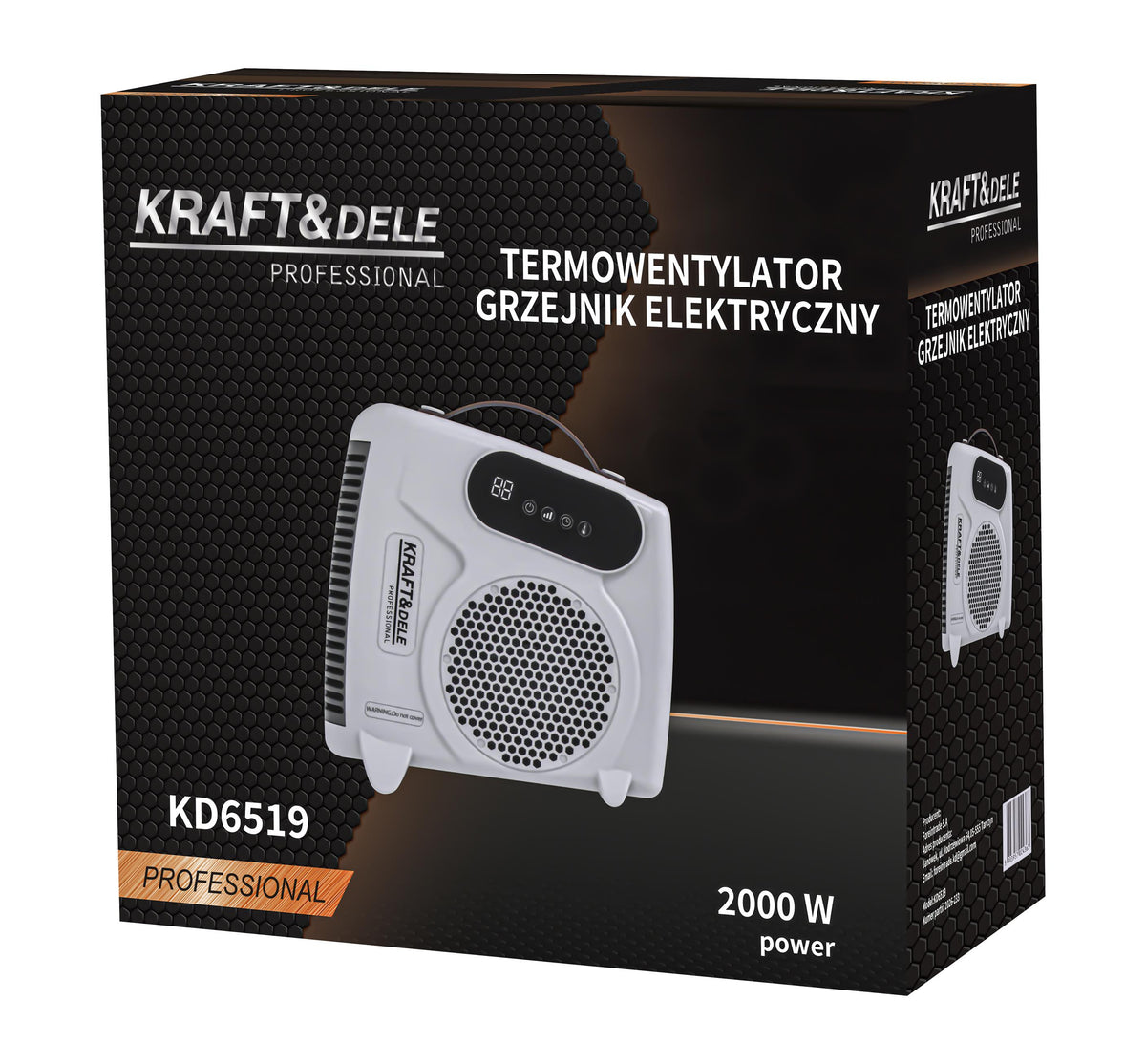 Fan heater, electric heater 2000W + remote control KD6519