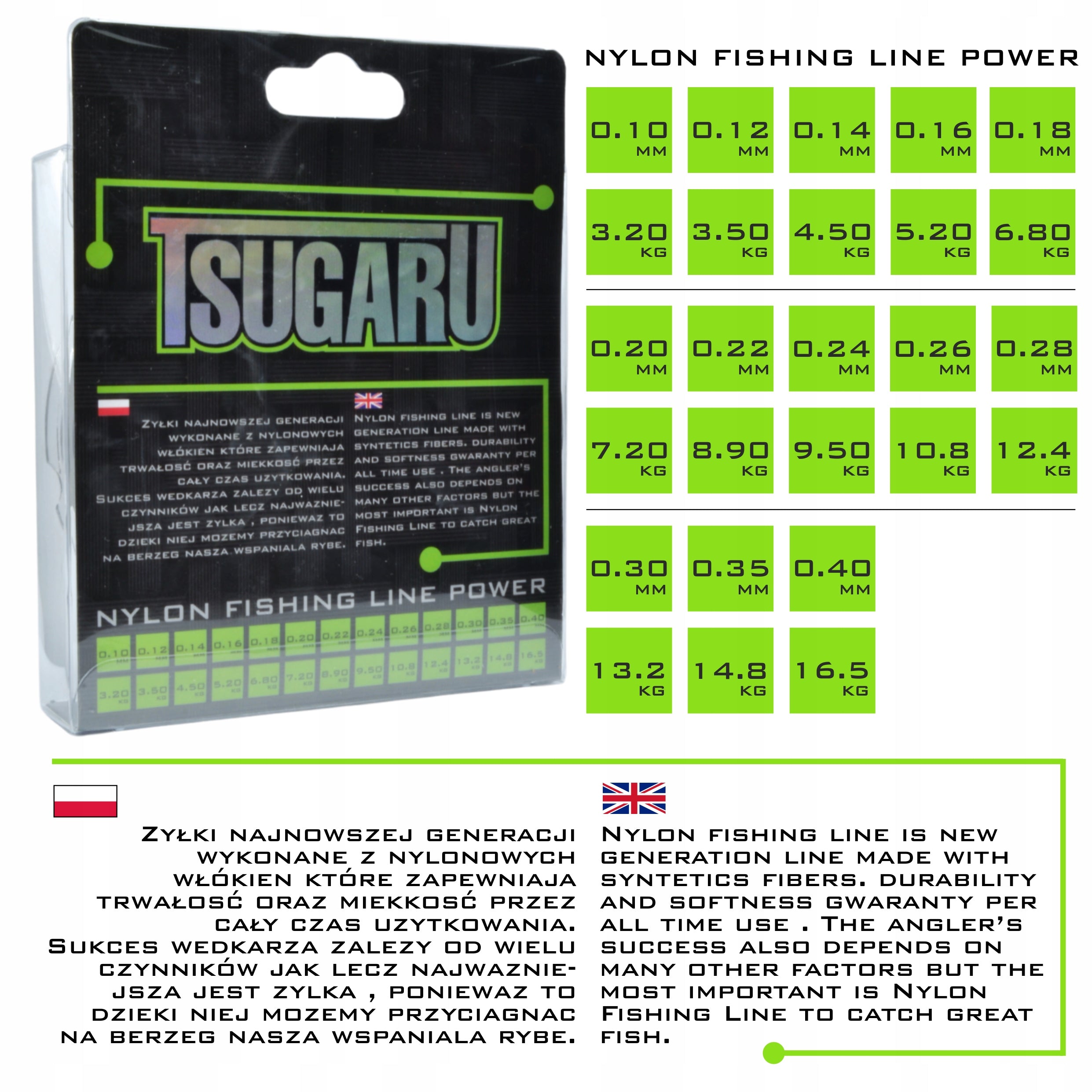 HOKKAIDO TSUGARU kalapüügi tamiil 0.30mm 150m 13kg värvitu