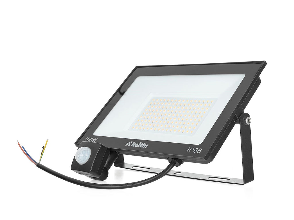 LED floodlight 100W with motion sensor – neutral white 4500K