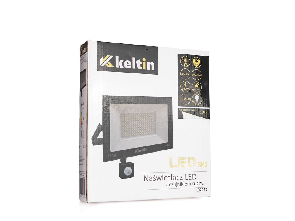 LED floodlight 100W with motion sensor – neutral white 4500K