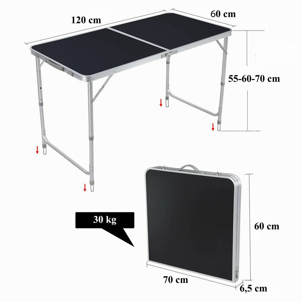 Suur kokkupandav matkalaua komplekt 4 tooli ja kandekotiga RC-K-1593