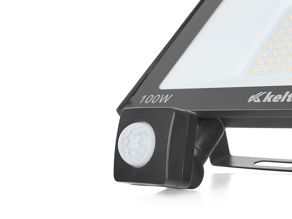 LED floodlight 100W with motion sensor – warm white 2700K