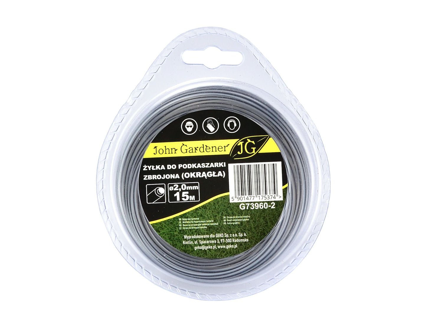 Reinforced nylon line 2.0 mm x 15 m — round