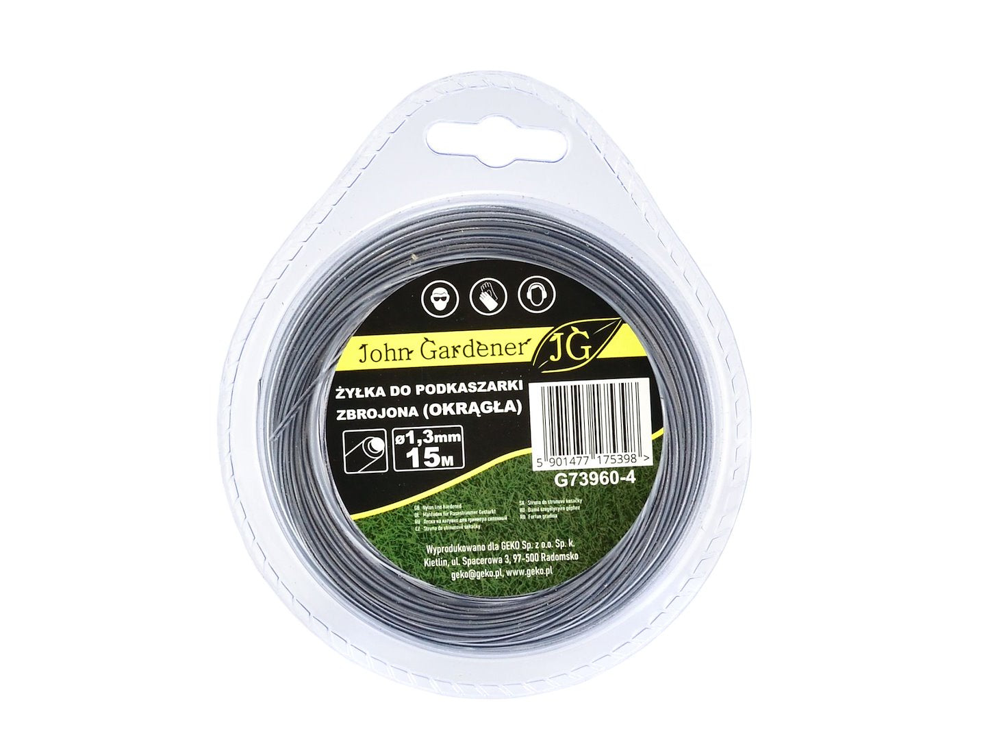 Reinforced nylon line 1.3 mm x 15 m — round