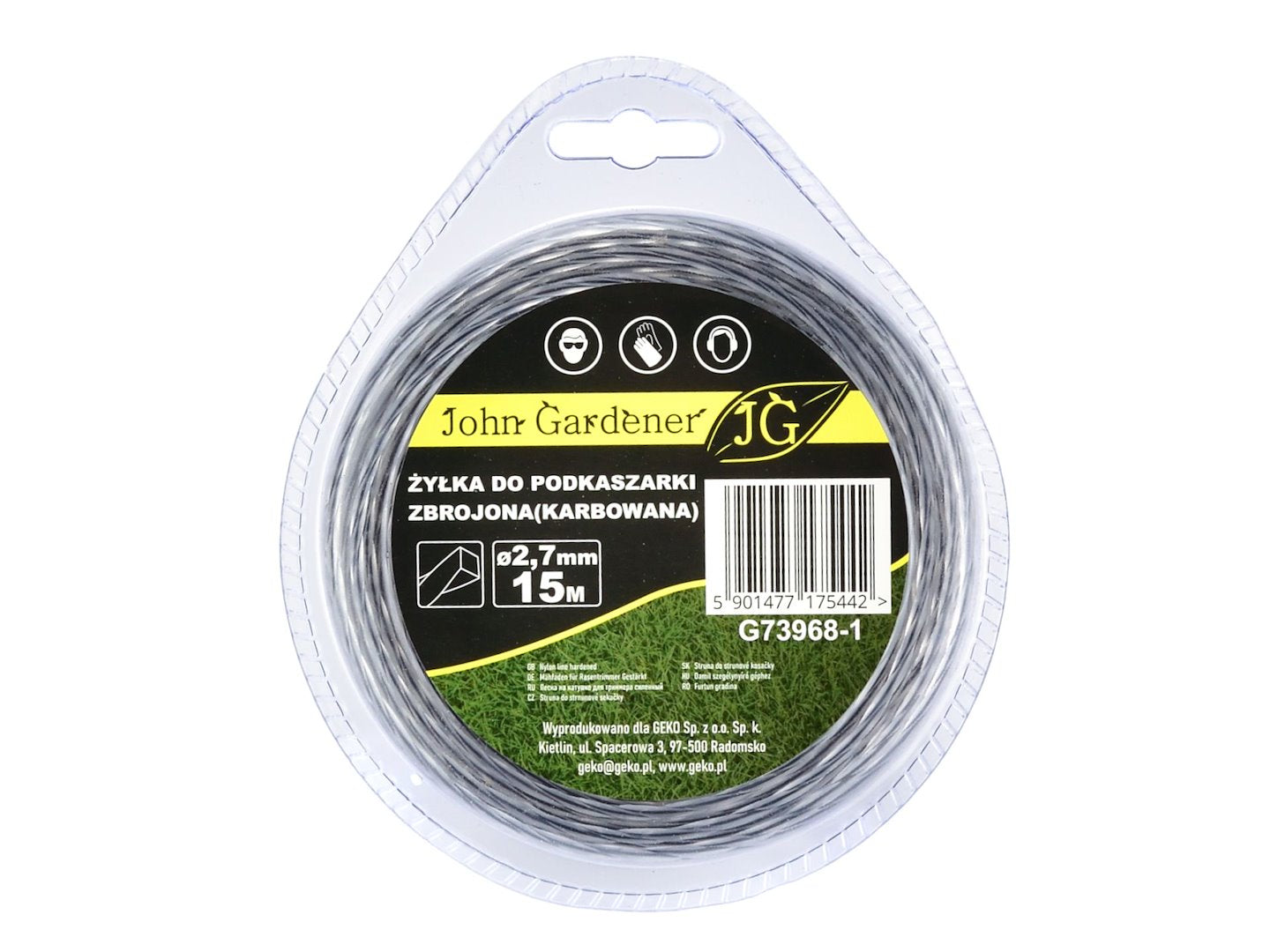 Reinforced corrugated nylon line 2.7mm x 15m