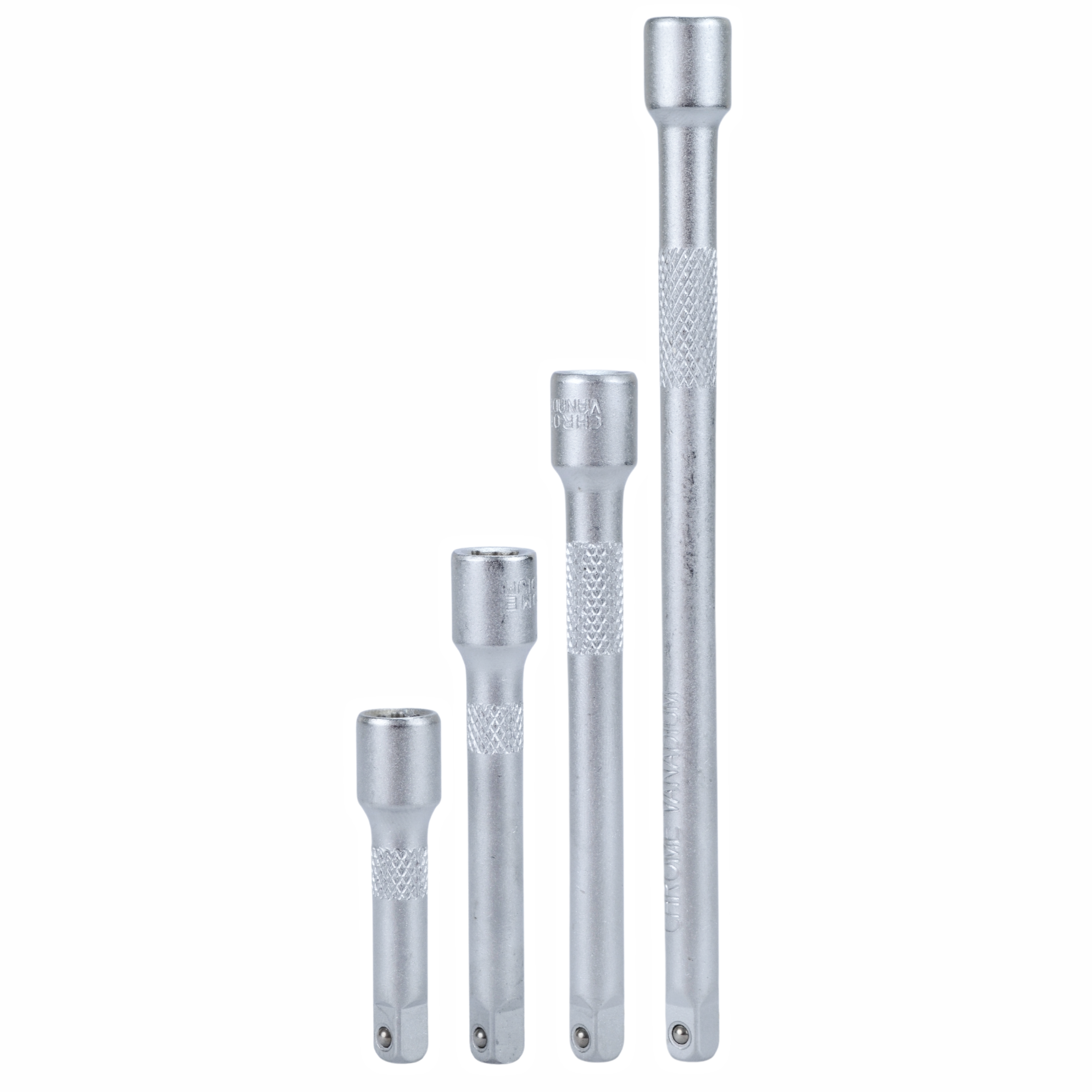 Täielik 4-osaline pikenduskomplekt 1/4" 50, 75, 100, 150 mm CRV Black