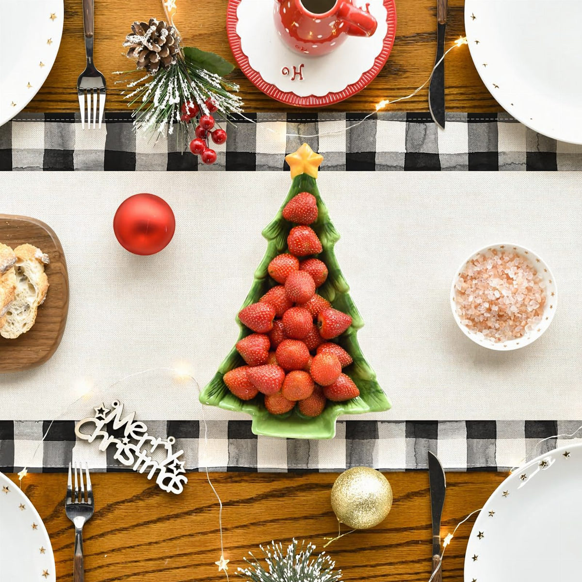 White Table Runner for Christmas Decoration 33x183 cm