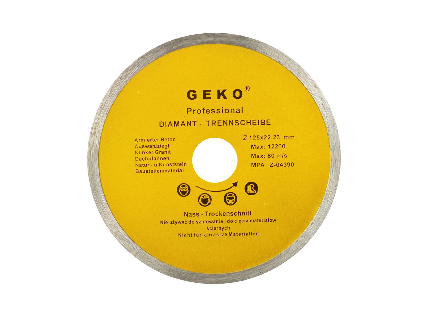 GEKO Profi Continuous Rim Diamond Blade 125 x 8 x 22.2 mm
