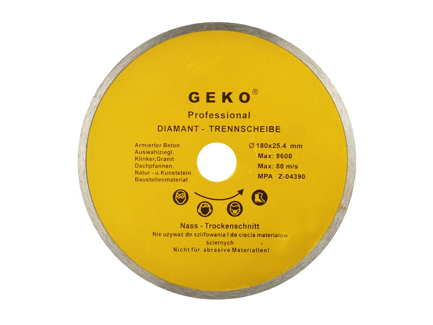 GEKO Profi Continuous Rim Diamond Blade 180 x 8 x 25.4 mm