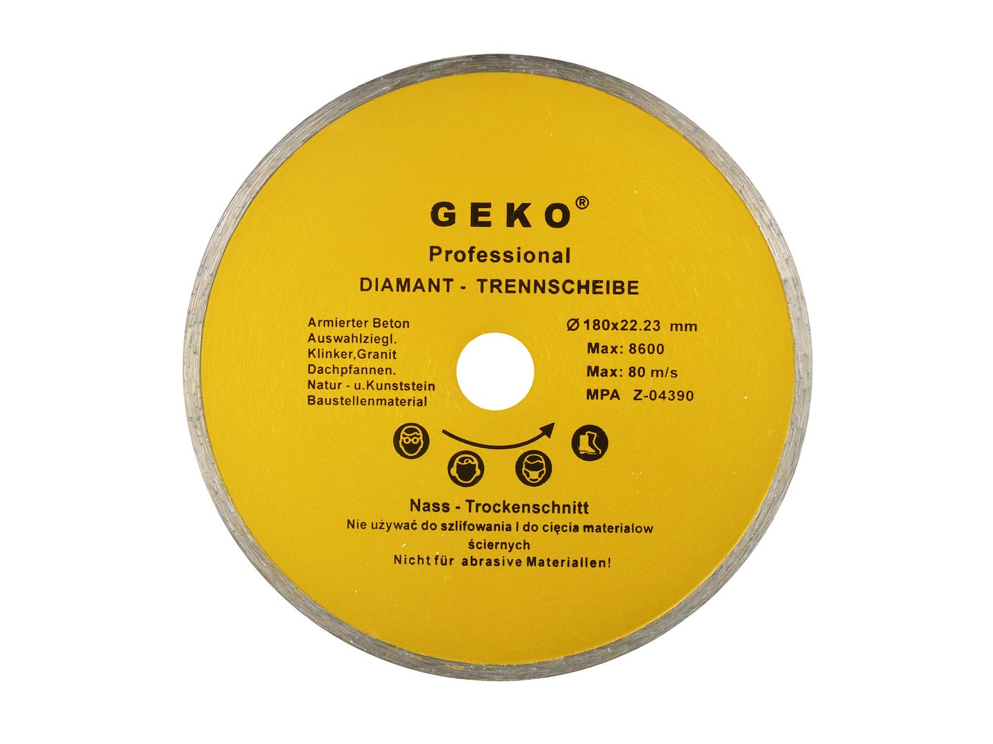 GEKO Profi Continuous Rim Diamond Blade 180 x 8 x 22,2 mm