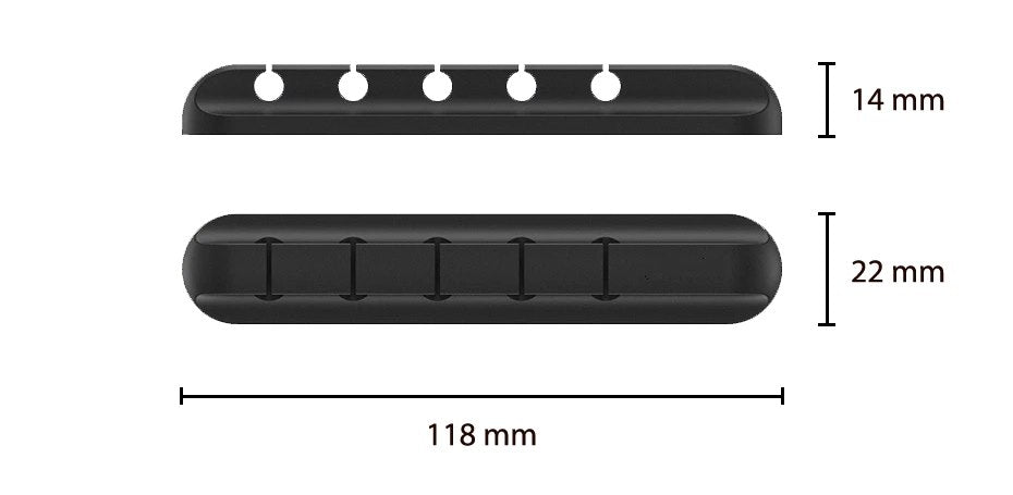 Self-adhesive cable clip holder with 5 slots