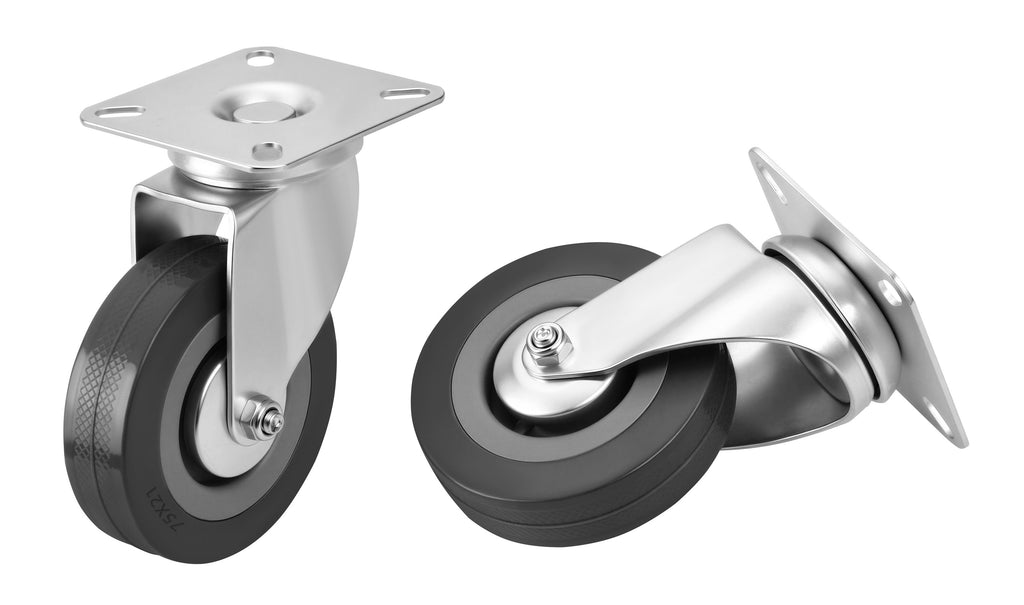 Set of 75mm swivel wheels 220kg 4pcs. KD3620