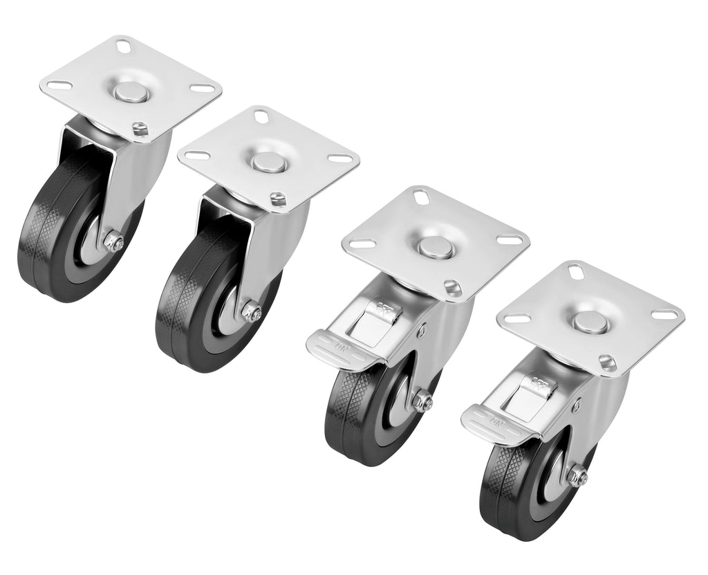 Set of 75mm swivel wheels 220kg 4pcs. KD3620