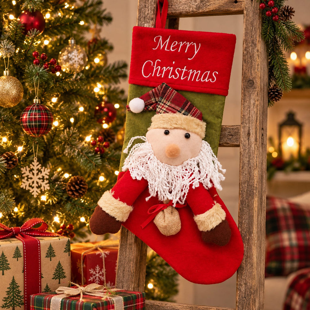 Santa Boot Christmas Gift Stocking 1 pc