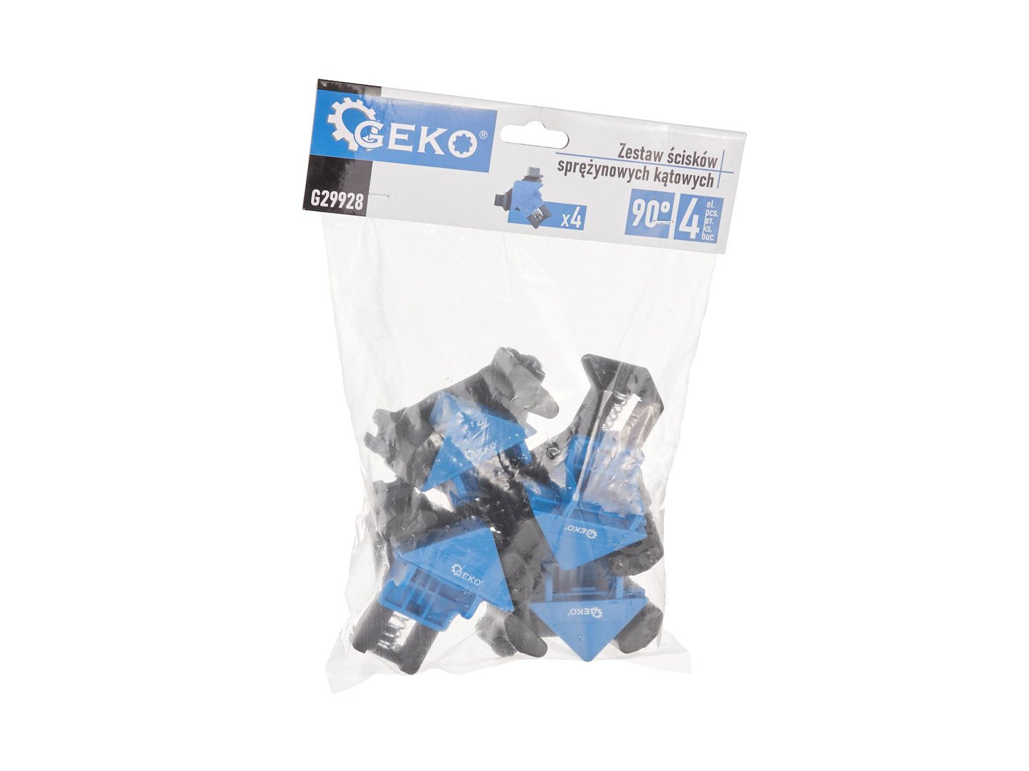 Set of 90-degree angle spring clamps, 4 pcs.