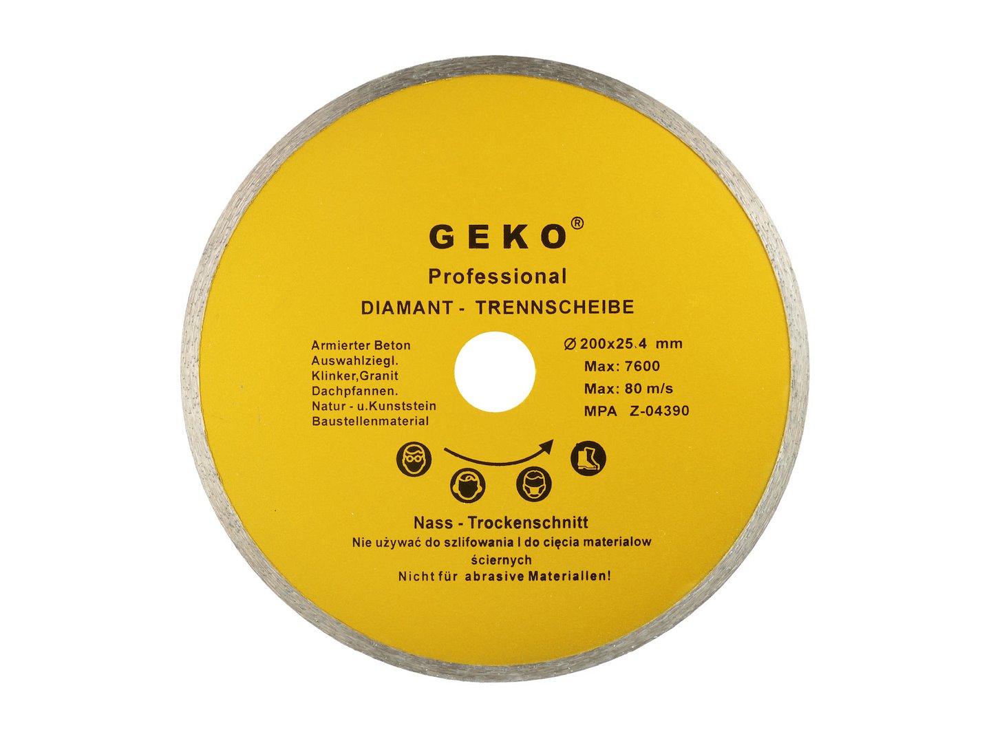 GEKO Profi Continuous Rim Diamond Blade 250 x 8 x 25.4 mm