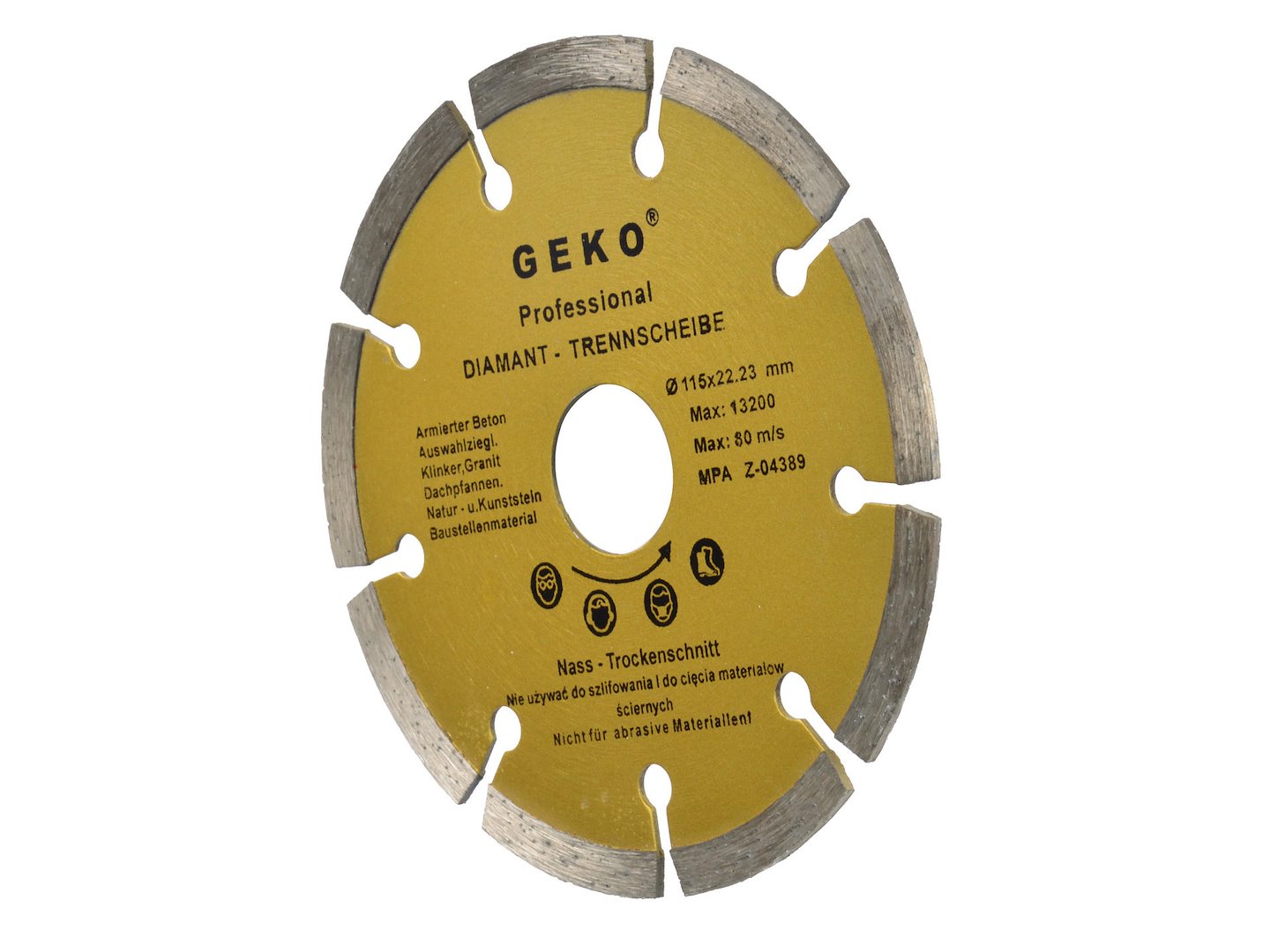 GEKO Profi Segmented Rim Diamond Blade 115 x 8 x 22 mm