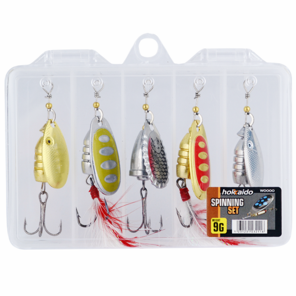 Set of 5 Multi-Color 9G Hokkaido Spinners in a Box