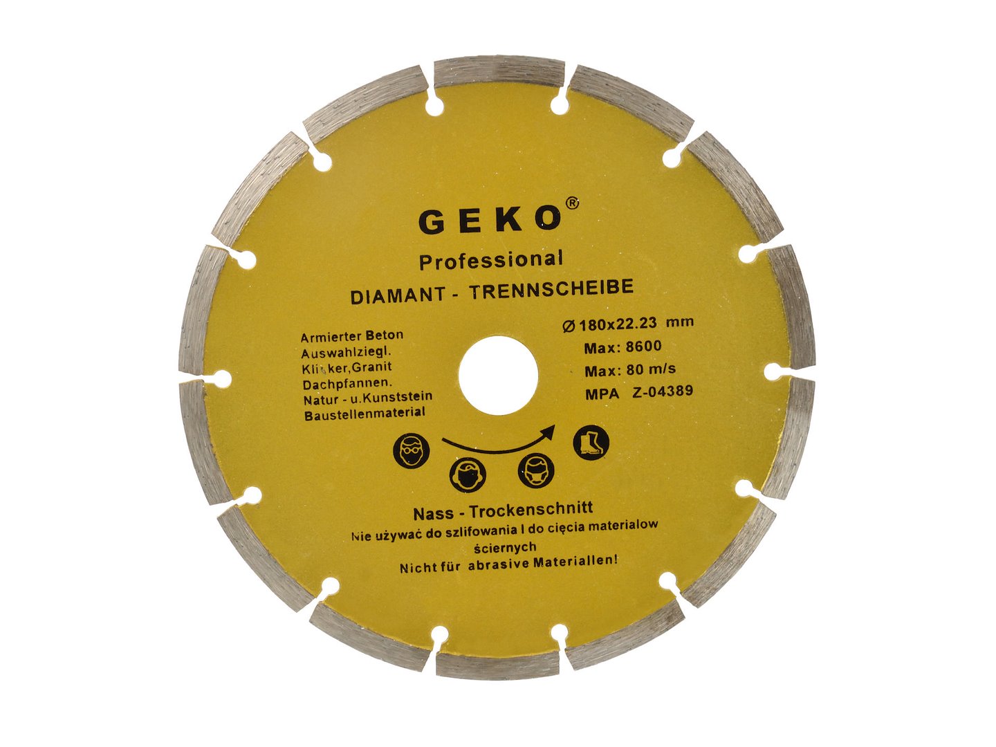GEKO Profi Segmented Rim Diamond Blade 180 x 8 x 22.2 mm