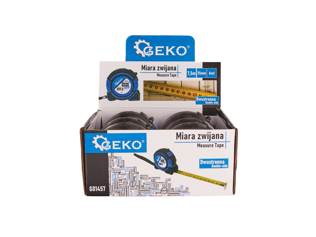 Measuring tape 7.5m x 25mm Double-sided – Pack of 6