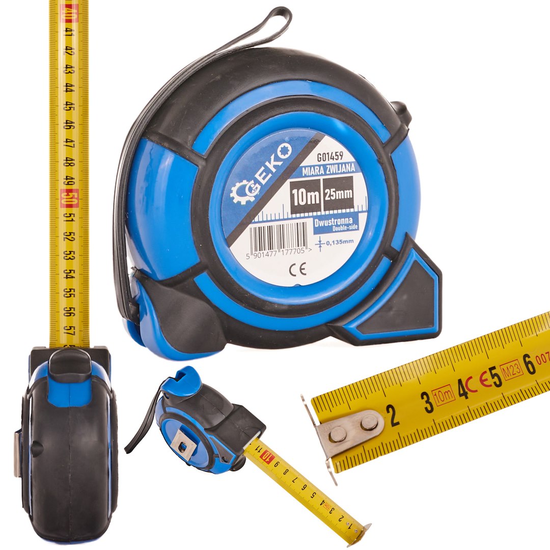 Measuring tape 10m x 25mm, double-sided – Pack of 6