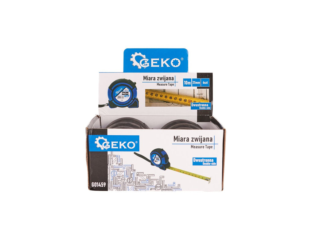 Measuring tape 10m x 25mm, double-sided – Pack of 6