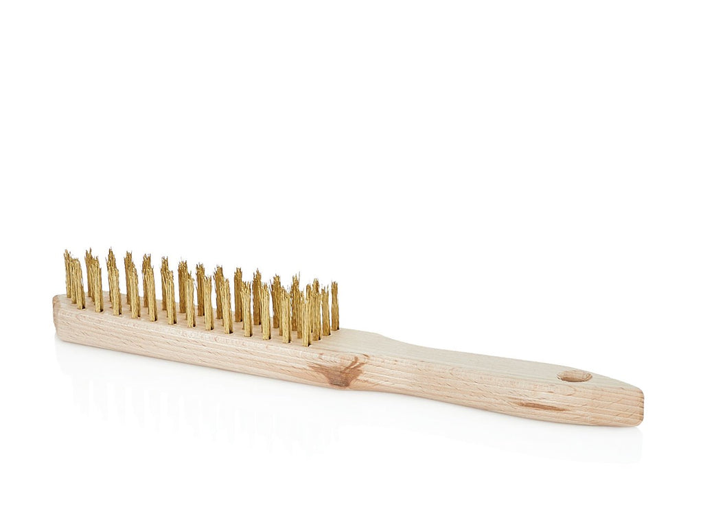 4-row wire brush for rust removal (wooden handle)