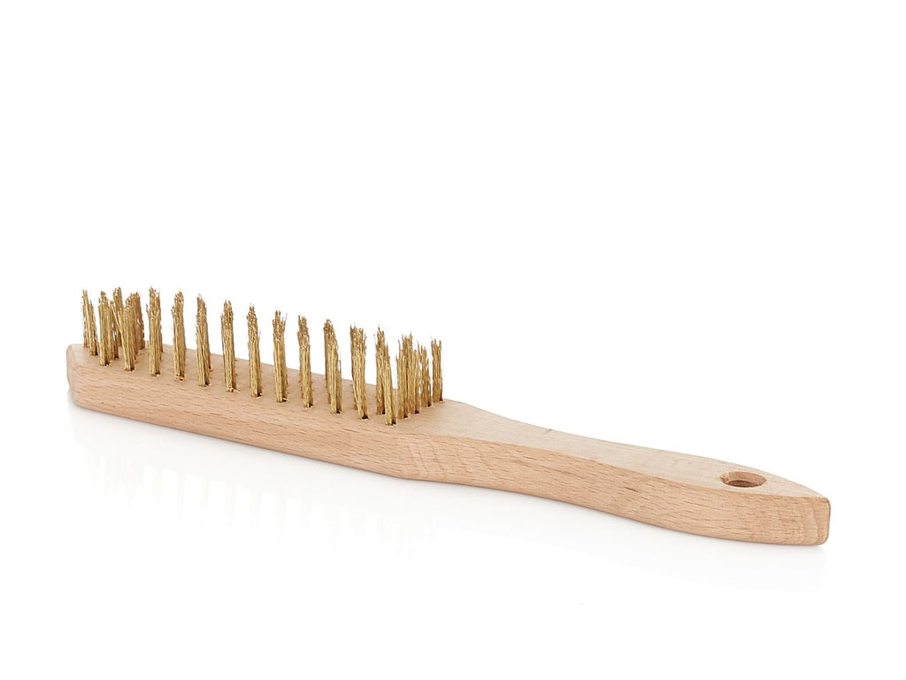 5-row wire brush for rust removal (wooden handle)