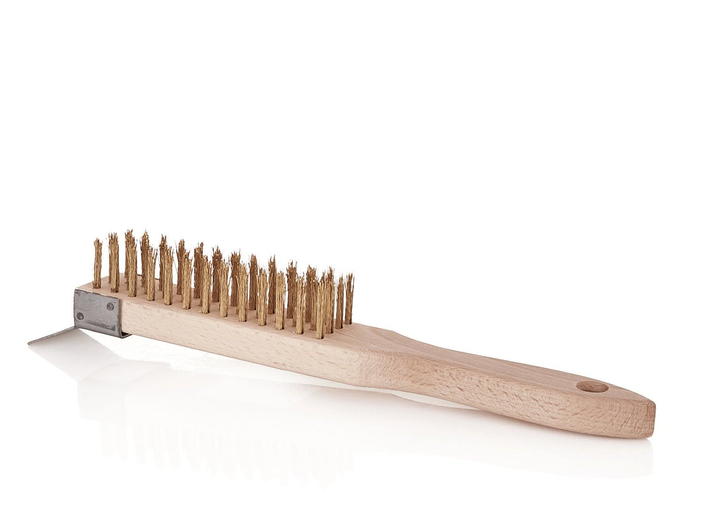 4-row wire brush with scraper for rust removal