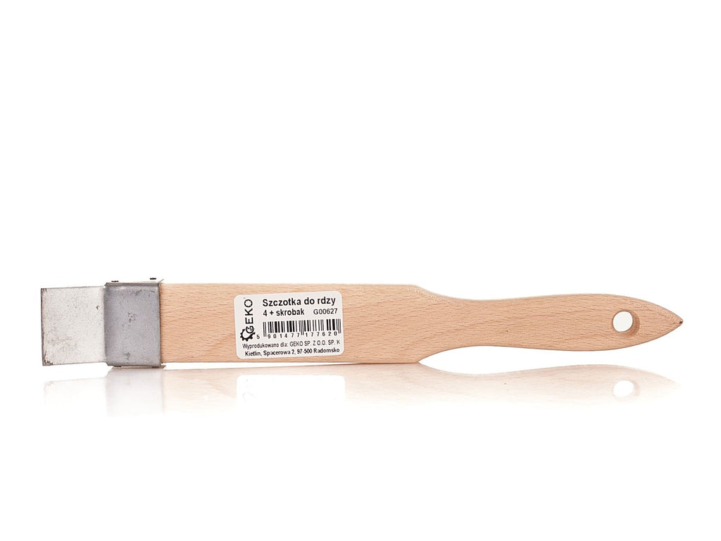 4-row wire brush with scraper for rust removal