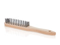 PL Rust-removal wire brush, black, 5 rows, wooden handle (30)