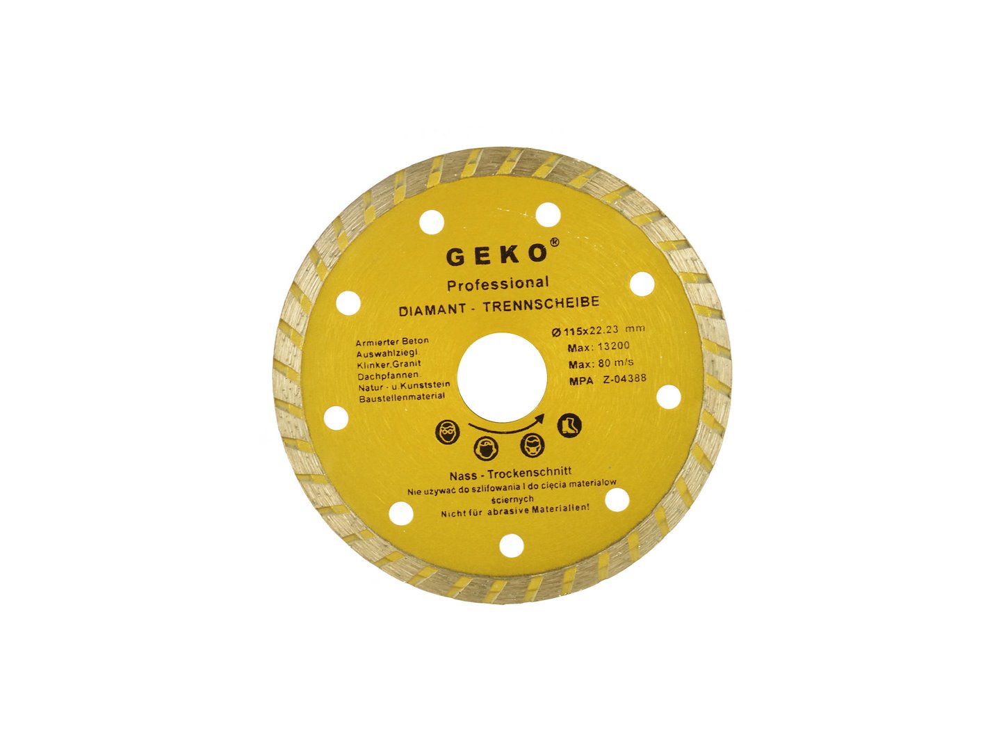 GEKO Profi Continuous Turbo Rim Diamond Blade, 115 mm x 22,2 mm