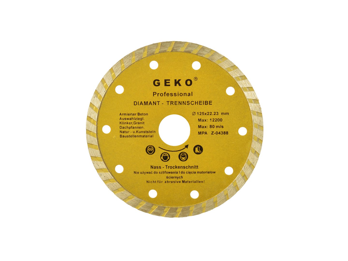Continuous Turbo Rim Diamond Blade 125 x 22.2 mm GEKO Profi