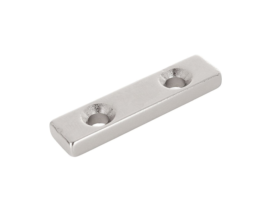 40 x 10 x 5 mm rectangular neodymium magnets with screw holes – Pack of 2