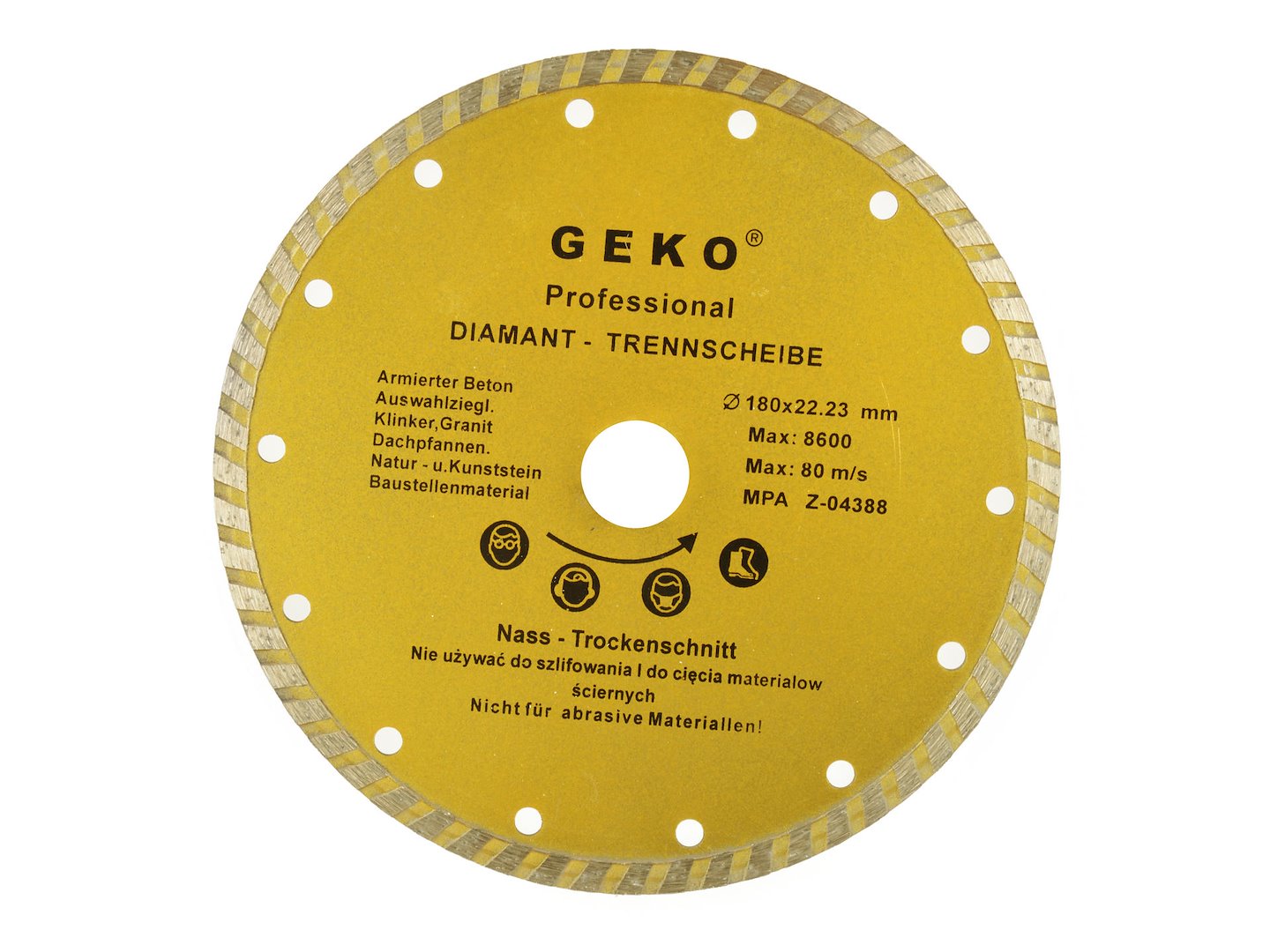 GEKO Profi 180 x 22.2 mm Continuous Turbo Rim Diamond Blade