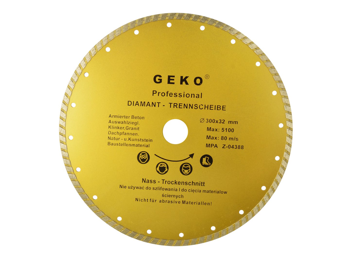 GEKO Profi Continuous Turbo Rim Diamond Blade 300 x 32 mm