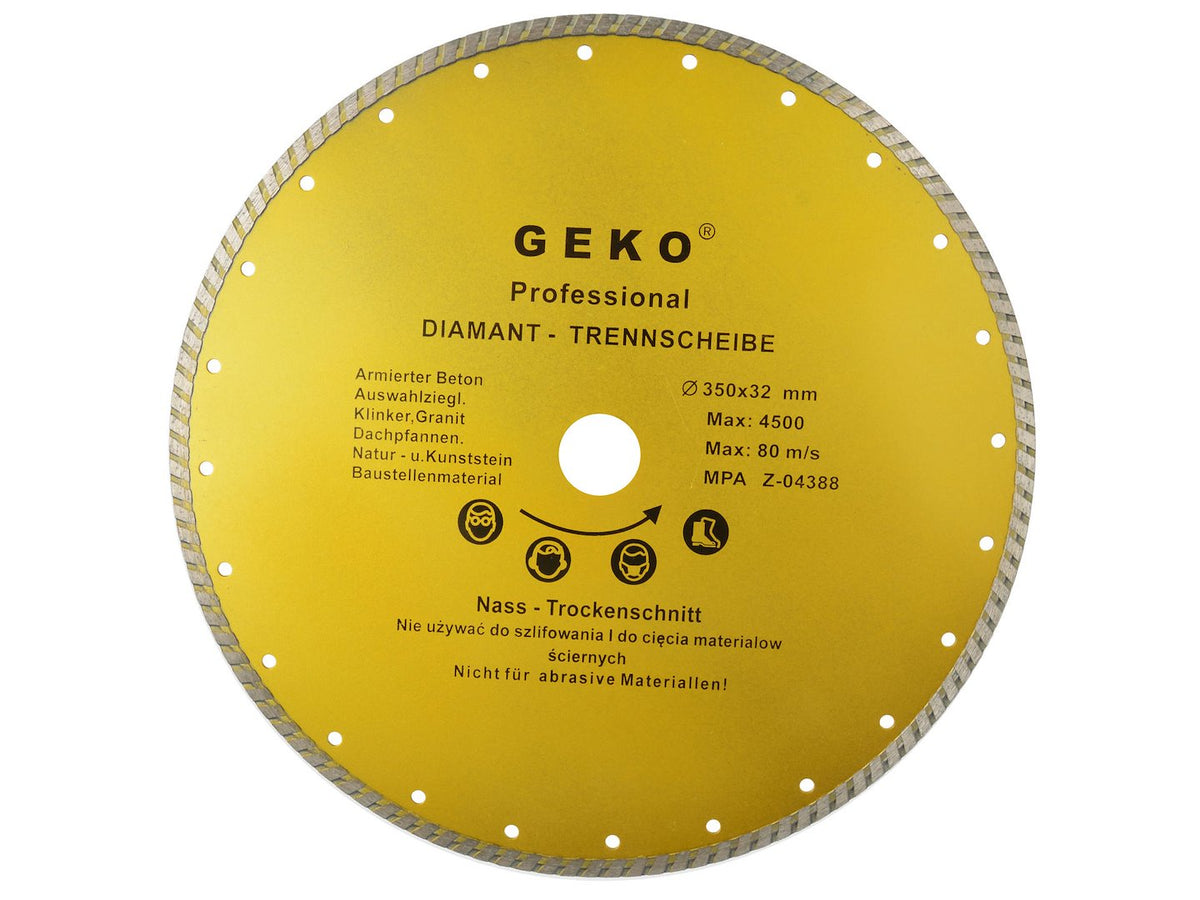 Continuous Turbo Rim Diamond Blade 350 x 32 mm GEKO Profi