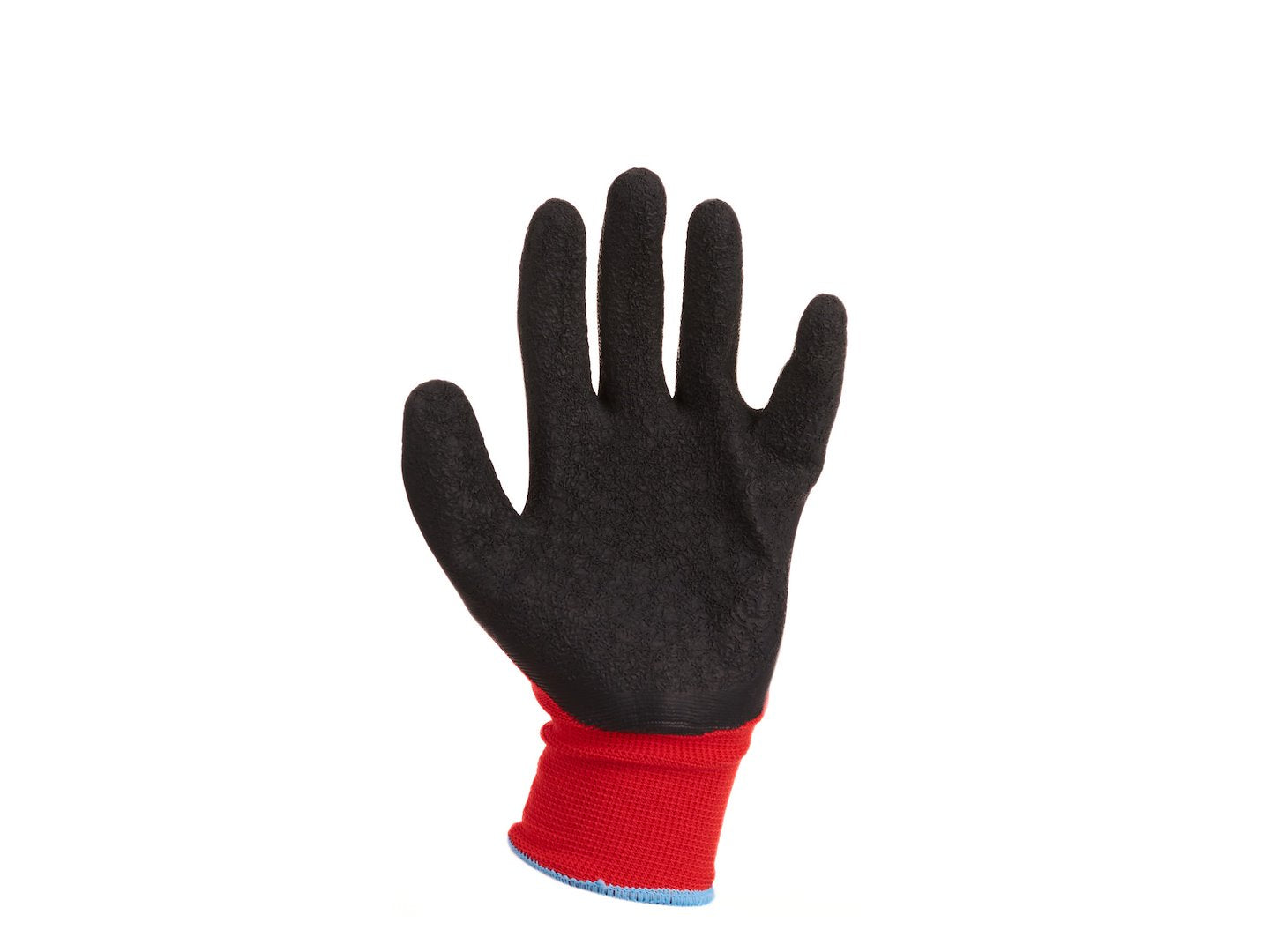 Cotton Work Gloves s.11 with Crinkled Latex Palm Coating, Knit Wrist (red) – Pack of 12