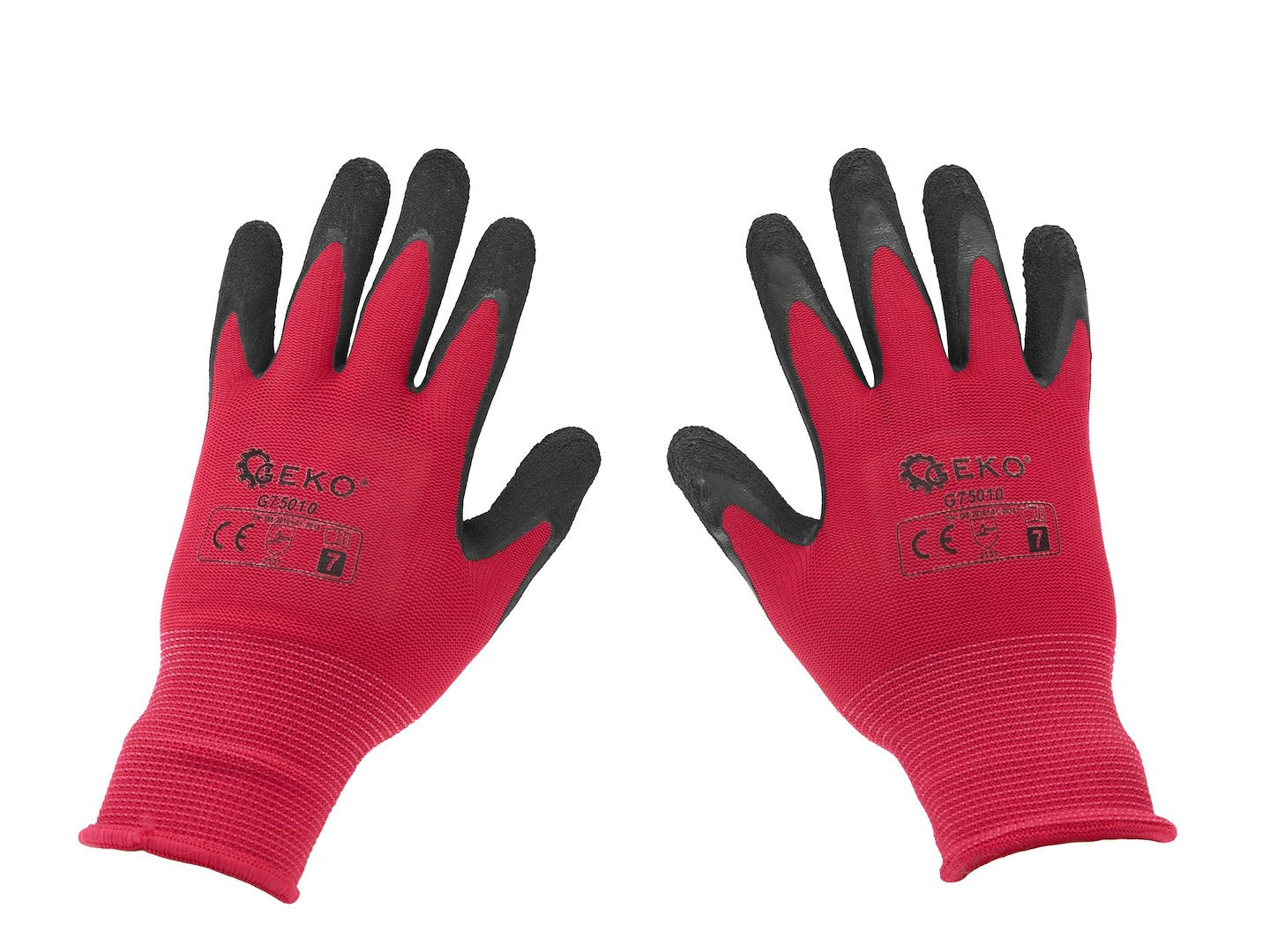 Coated Protective Gloves — Size 7, Pink – Pack of 12