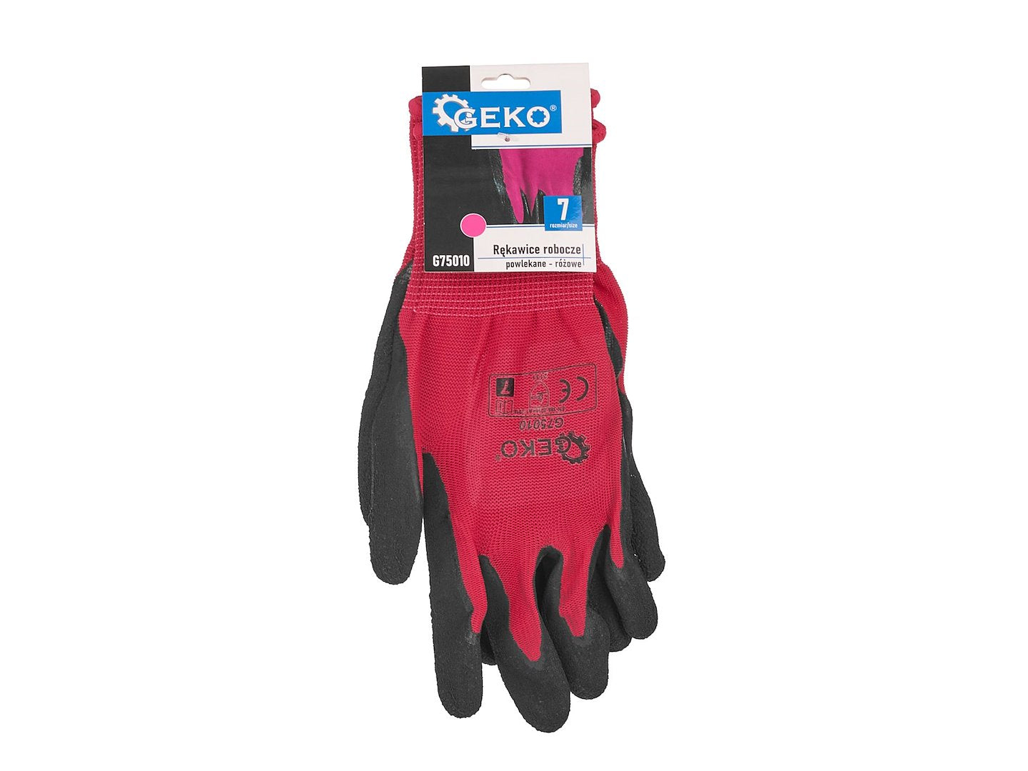 Coated Protective Gloves — Size 7, Pink – Pack of 12