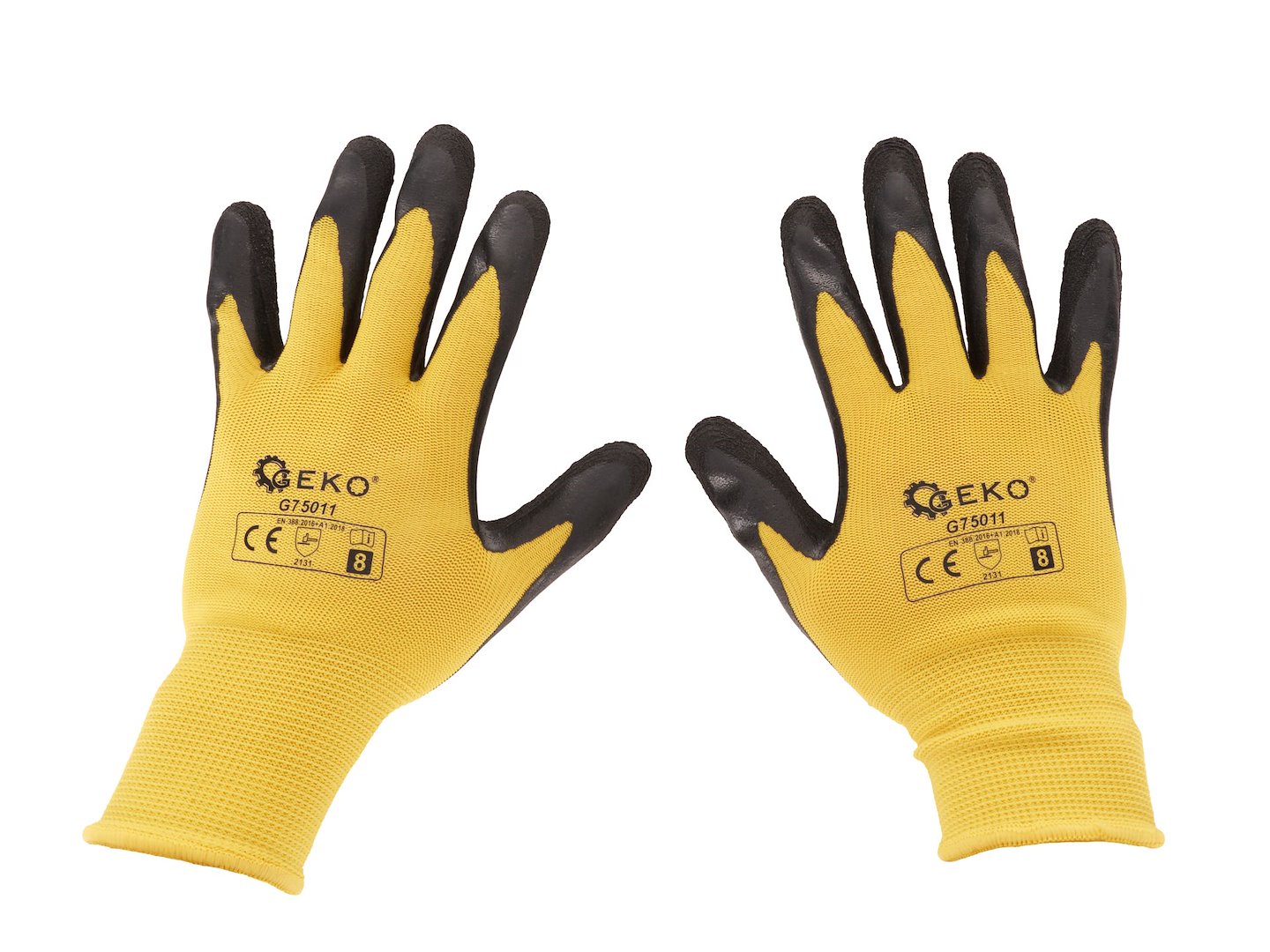 Coated Protective Gloves, Size 8 – Yellow – Pack of 12