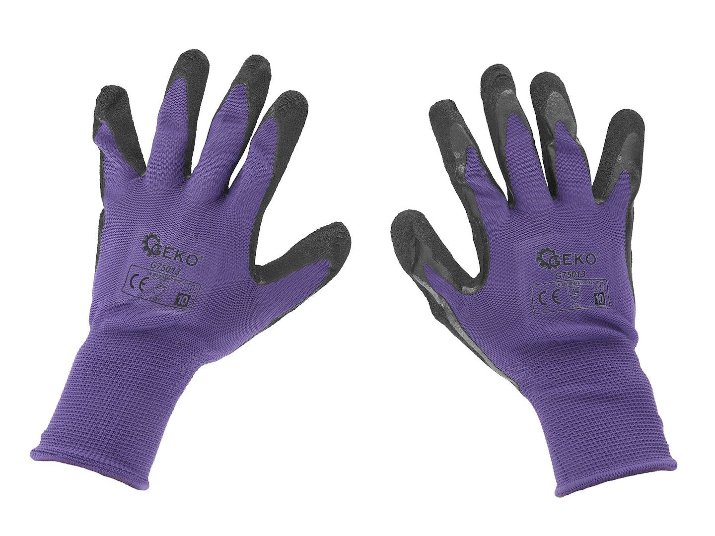 Coated protective gloves, size 10 – purple – Pack of 12